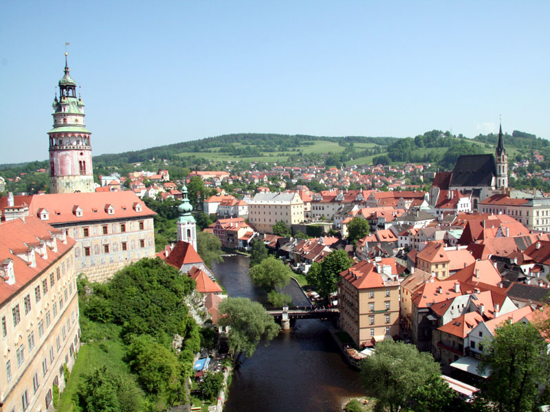 The town of CESKY KRUMLOV, from 13th century ...