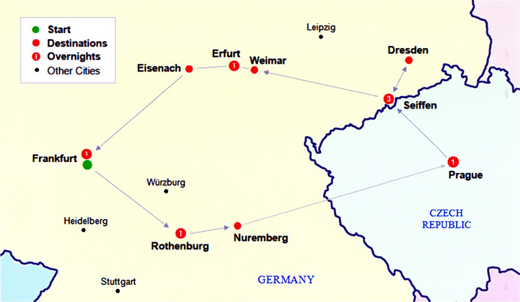 Nutcrackers and Notables tour map